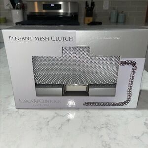 Jessica McClintock  Mesh Evening Bag Clutch Purse